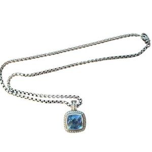 David Yurman Petite Albion Pendant Necklace Topaz
